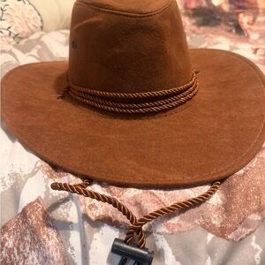 Brown Suede Western-Style Cowboy Hat
